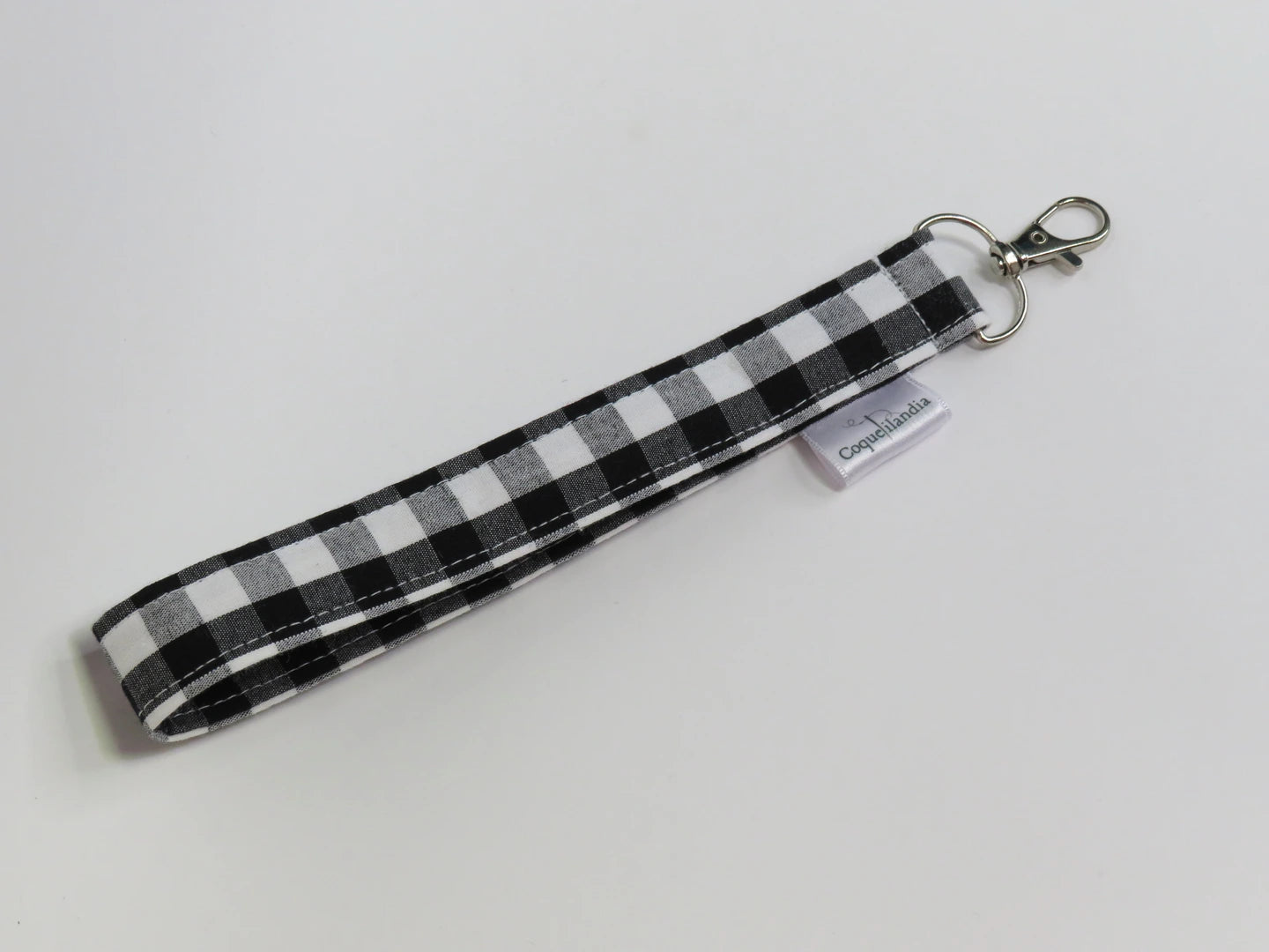 Mini Lanyard De Muñeca | Vichy Negro